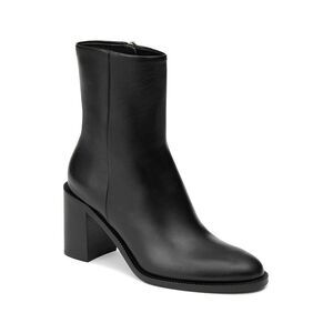 LAFAYETTE 148 NEW YORK Womens Black Almond Toe Block Heel Leather Booties 38